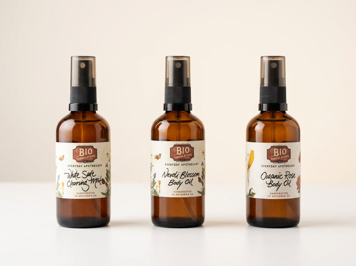 BIO Formulations amber bottles against a clean light background
